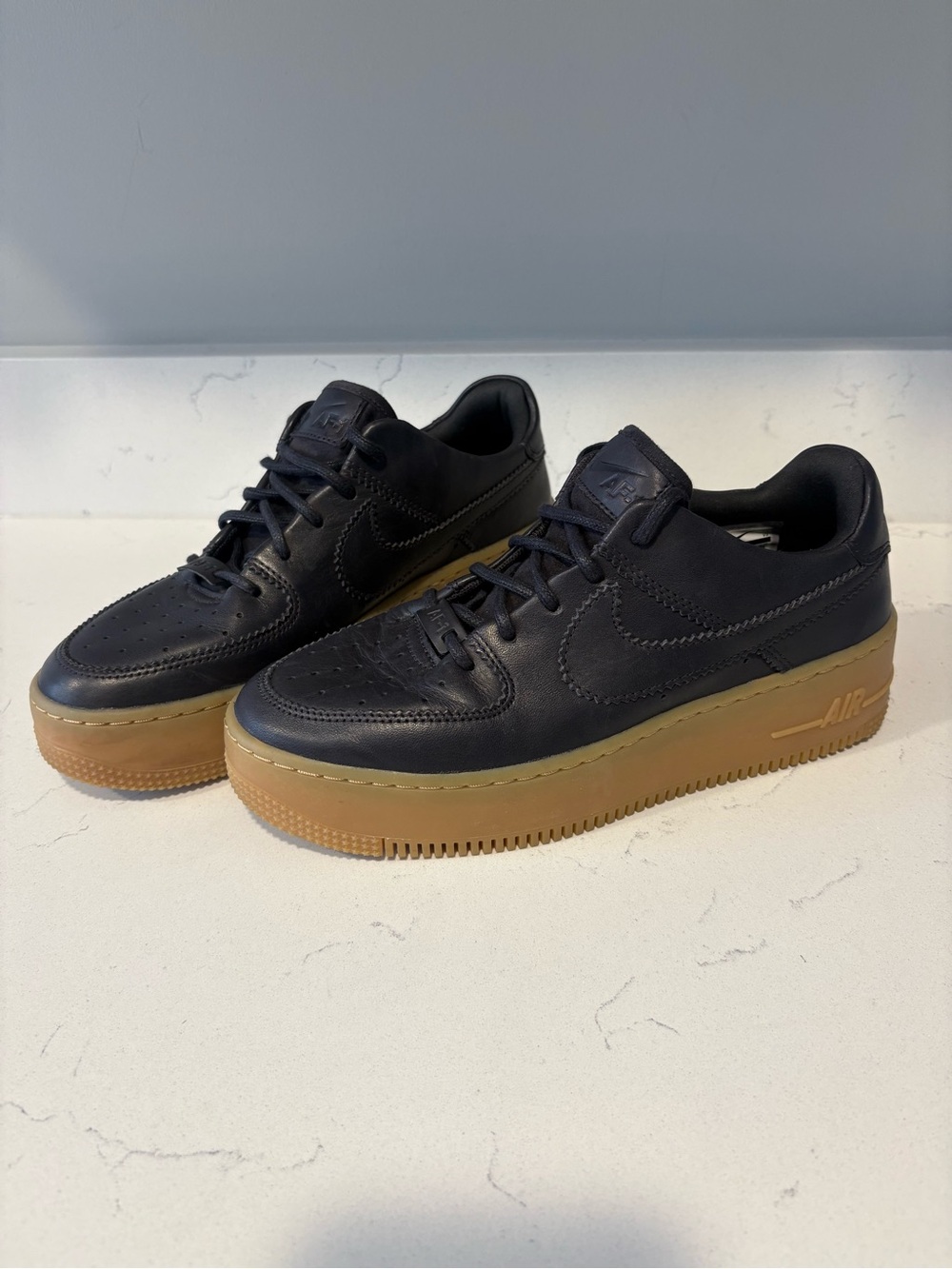 Nike Air Force 1 Platform Sneakers  in dark oil grey